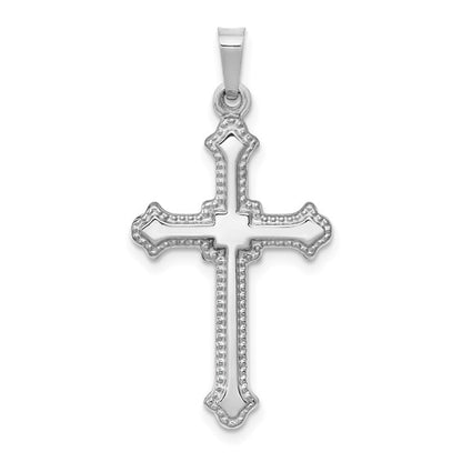 14k White Cross Pendant