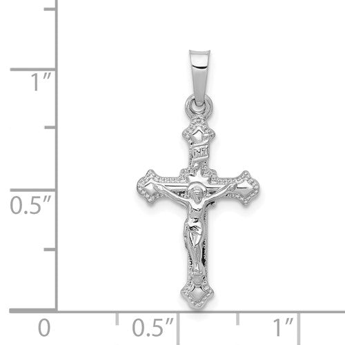 14k White Crucifix Pendant