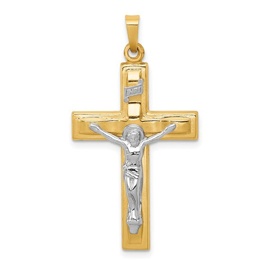 14k Two-Tone Crucifix Pendant