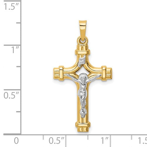 14k Two-Tone Crucifix Pendant