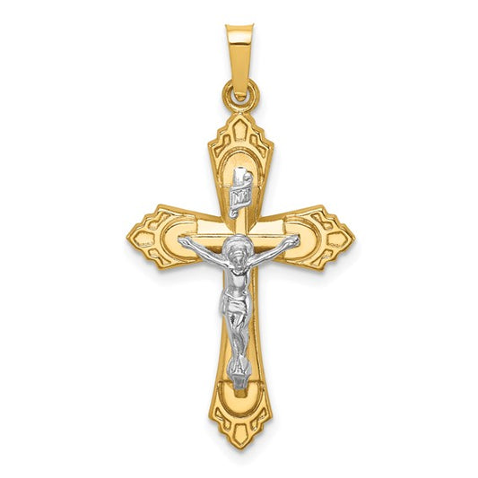 14k Two-Tone Crucifix Pendant