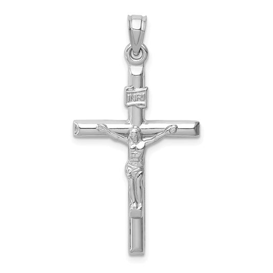 14k White Crucifix Pendant