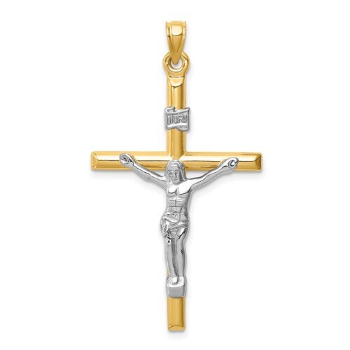 14k Two-Tone Crucifix Pendant