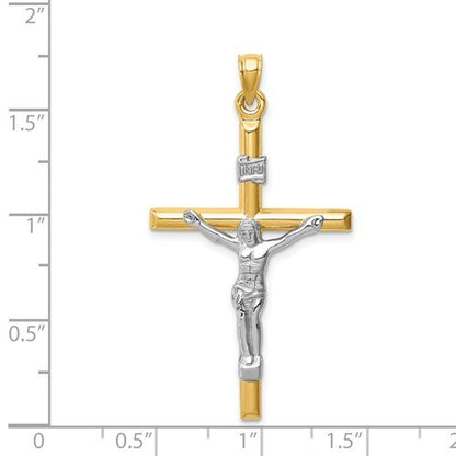 14k Two-Tone Crucifix Pendant