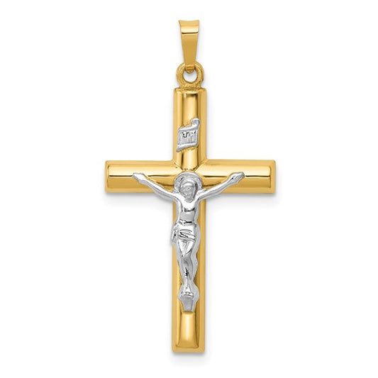 14k Two-Tone Crucifix Pendant