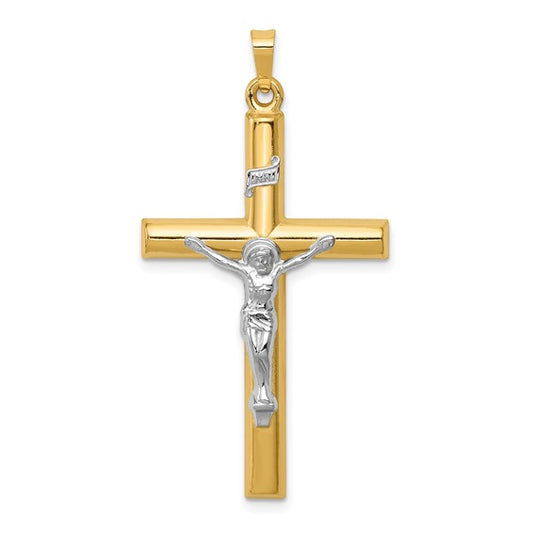 14k Two-Tone Crucifix Pendant