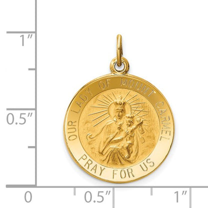 14k Our Lady of Mount Carmel Medallion - 25 mm