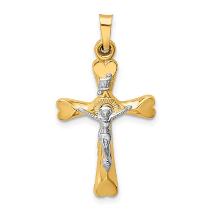 14k Two-Tone Crucifix Pendant