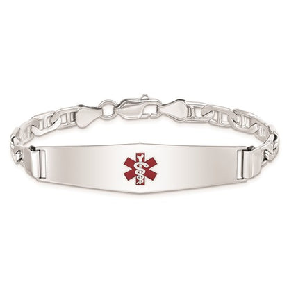 Sterling Silver Medical ID Anchor Bracelet