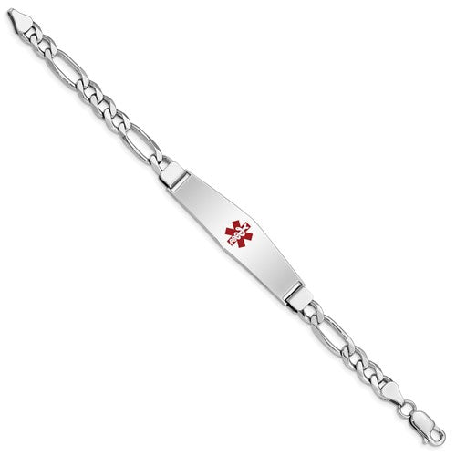 Sterling Silver Medical ID Figaro Bracelet