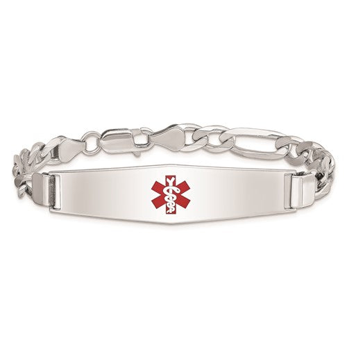 Sterling Silver Medical ID Figaro Bracelet