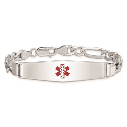 Sterling Silver Medical ID Figaro Bracelet