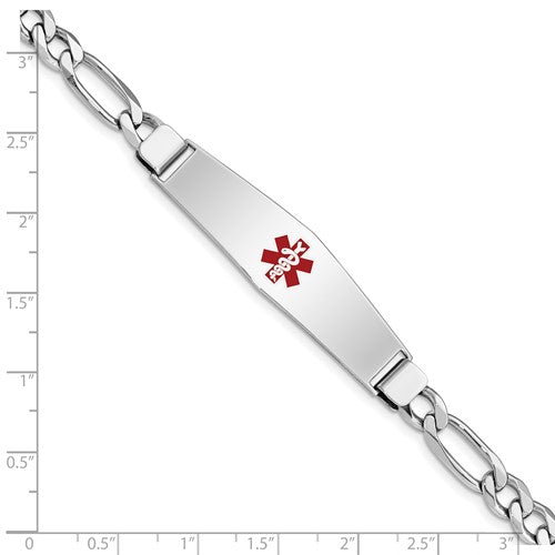 Sterling Silver Medical ID Figaro Bracelet