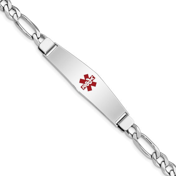 Sterling Silver Medical ID Figaro Bracelet