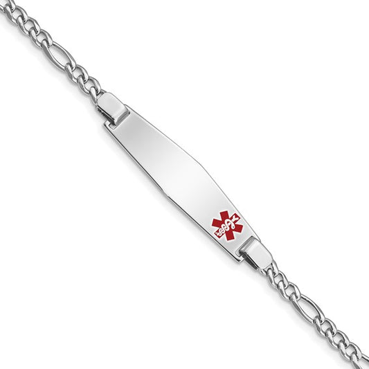 Sterling Silver Medical ID Figaro Bracelet