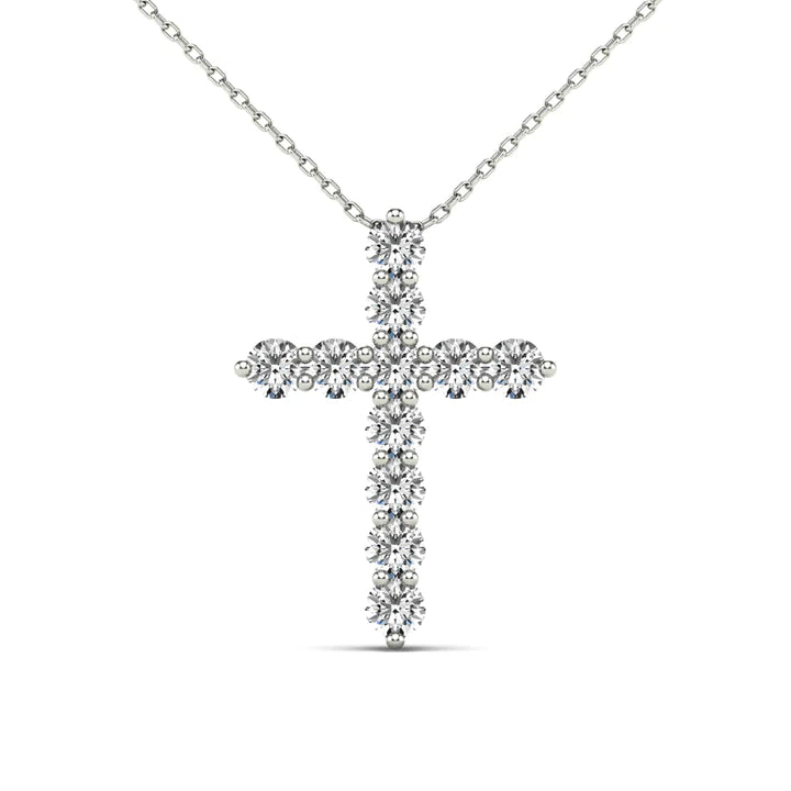 14k Diamond Cross Pendant - 0.29ct